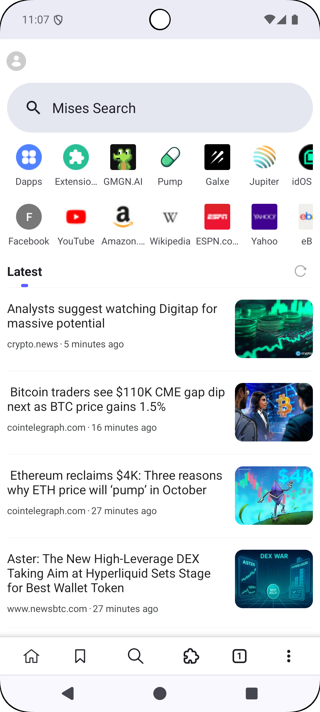 Mises Browser screenshot 1