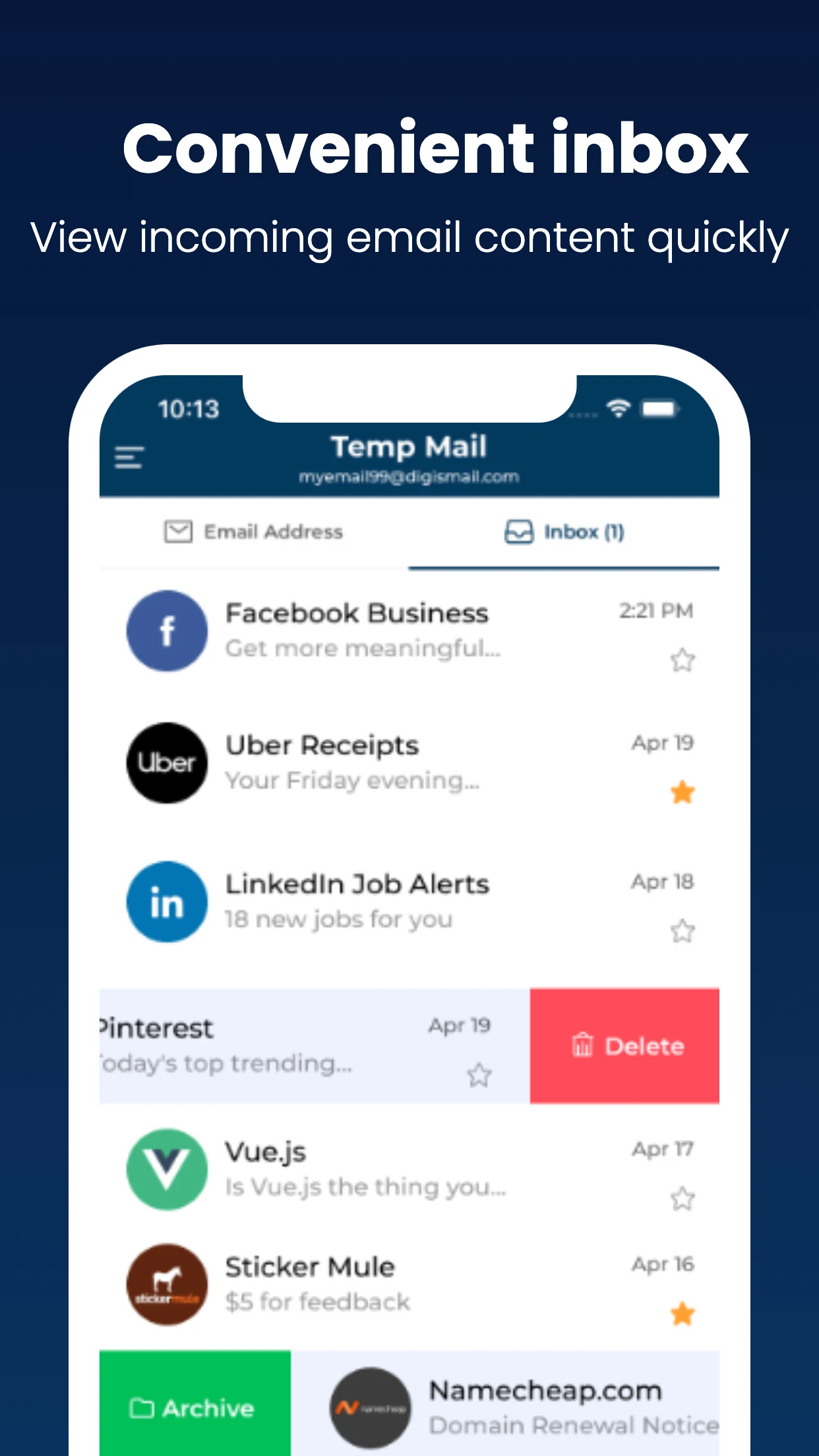Virtual Mail - temp multi mail screenshot 3