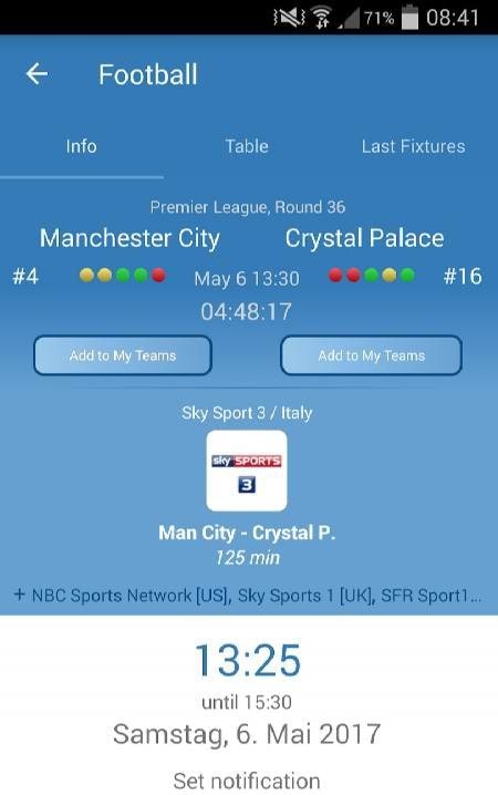 Live Sports TV Listings Guide screenshot 2