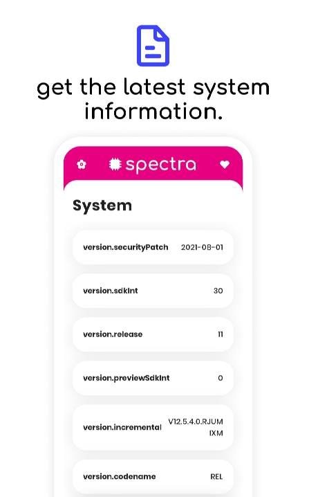 Spectra: Device Info screenshot 2