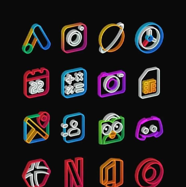 Outline 3D - Line Icon Pack screenshot 2