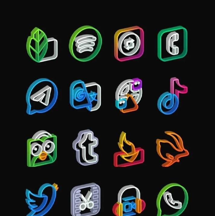 Outline 3D - Line Icon Pack screenshot 4