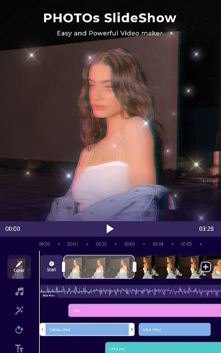 Movie maker app preview, screen 1