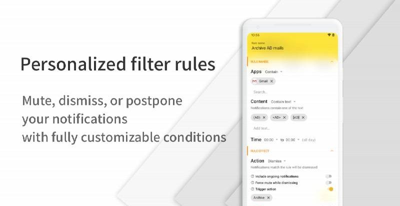 FilterBox notification manager interface preview 3