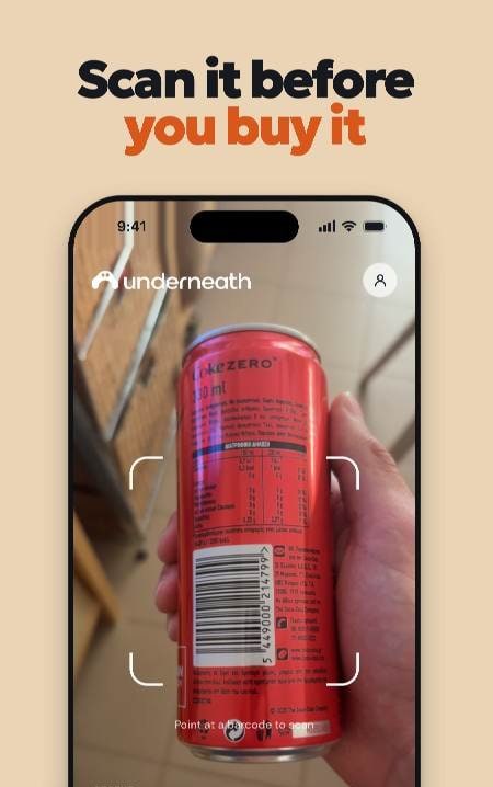 Underneath - Food Scanner Screenshot 1