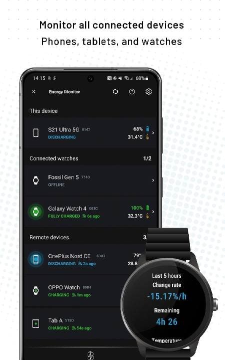 Phone & Watch Battery Monitor screenshot 1