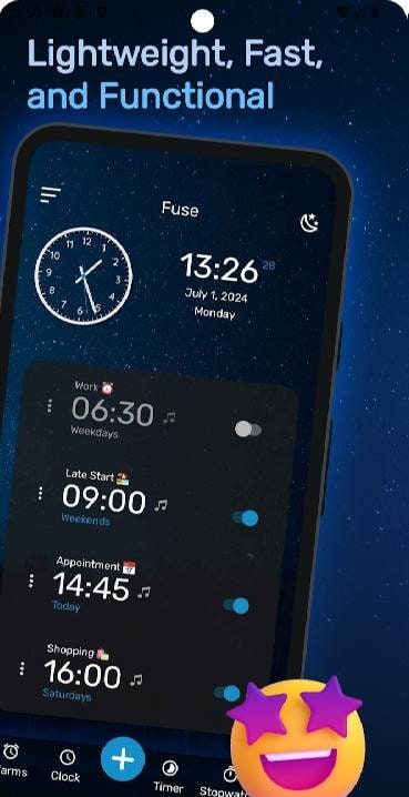 Fuse: Alarm, Timer, Stopwatch screenshot 2