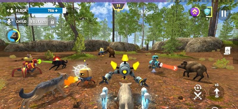 Wolf Hero: Animals vs, Robots screenshot 2