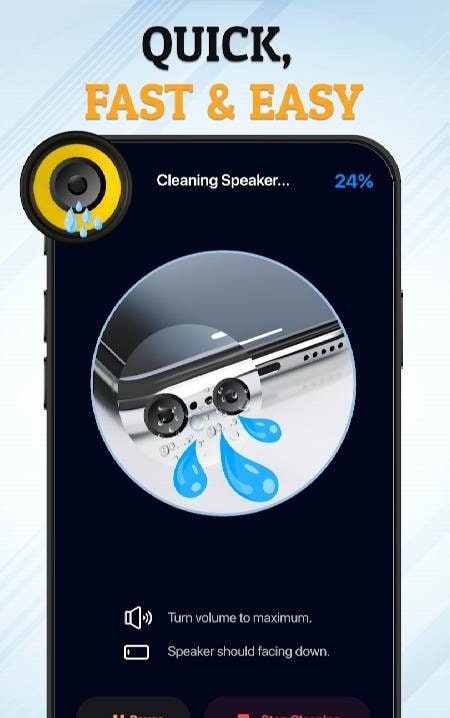 Speaker Cleaner Water Eject cleaning process