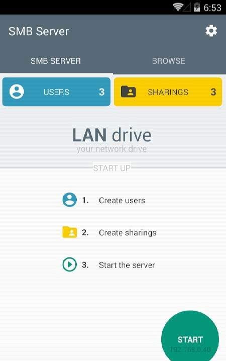 LAN drive - SAMBA Server & Client screenshot 1