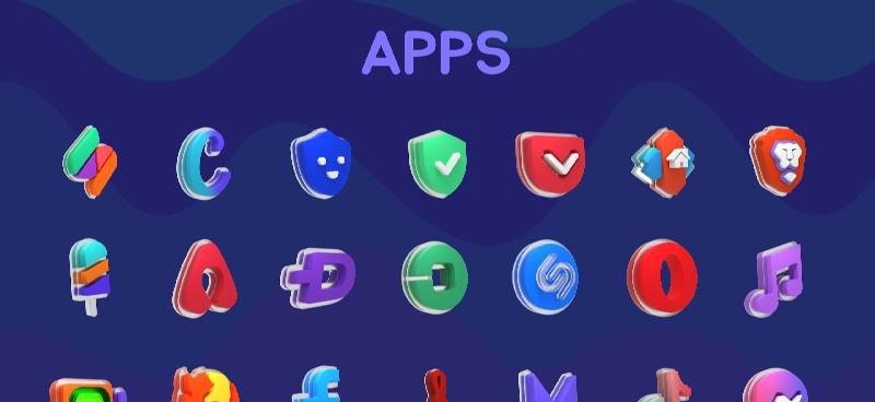 Glasstic 3D Icon Pack screenshot 2