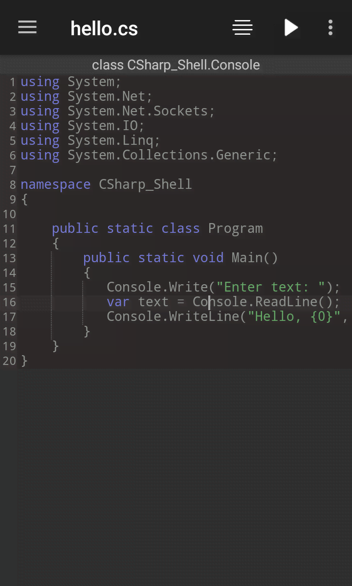 C# Shell .NET IDE screenshot 1