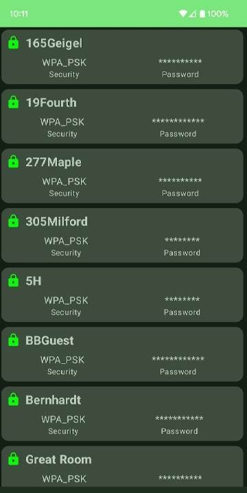 WiFiList screenshot 1