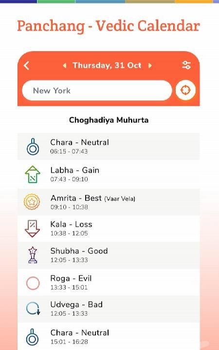 Panchang - Vedic Calendar screenshot 2