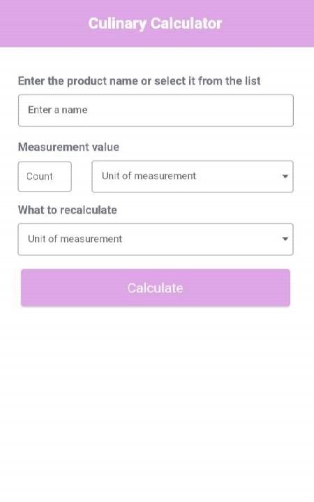 Culinary Calculator screenshot 1
