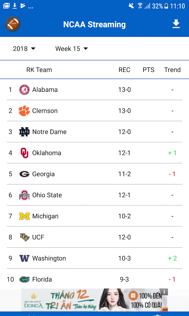 NCAA Football Stream screenshot 1