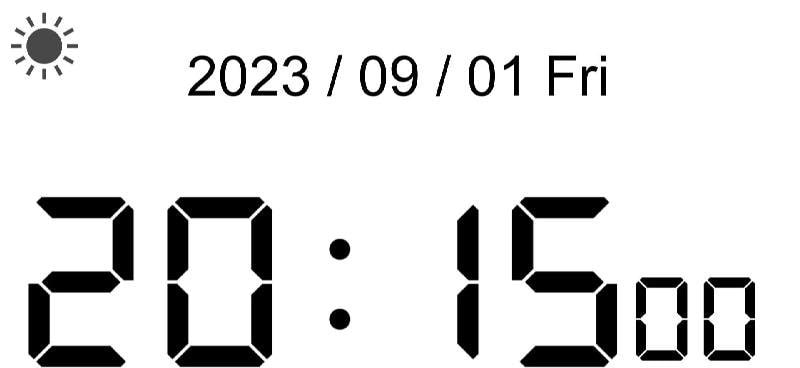 The simplest clock dark mode view