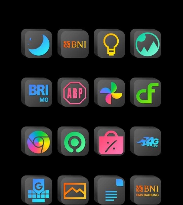 Cubic Dark Mode - 3D Icon Pack screenshot 1