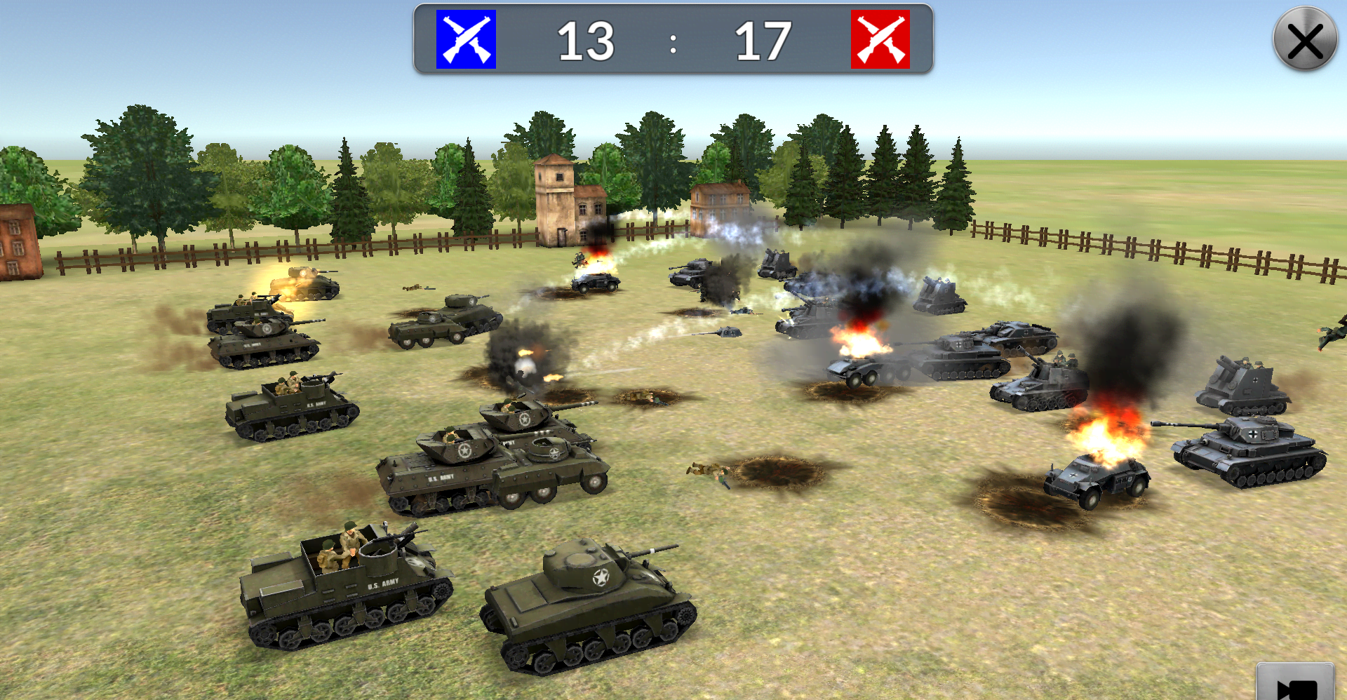 WW2 Battle Simulator game interface