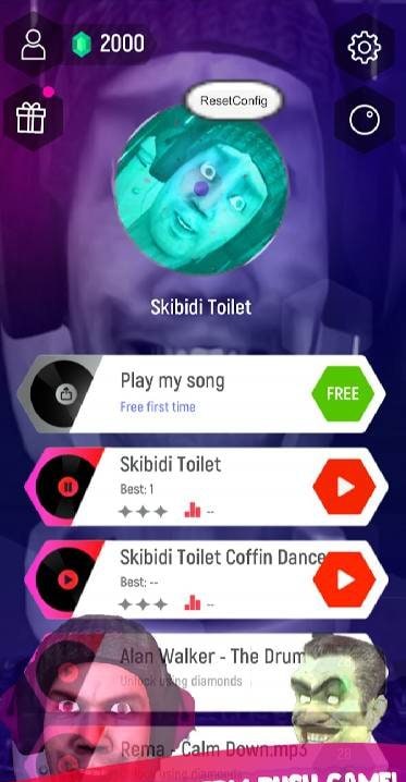 Skibidi Toilet Music Tiles Hop gameplay screenshot 1