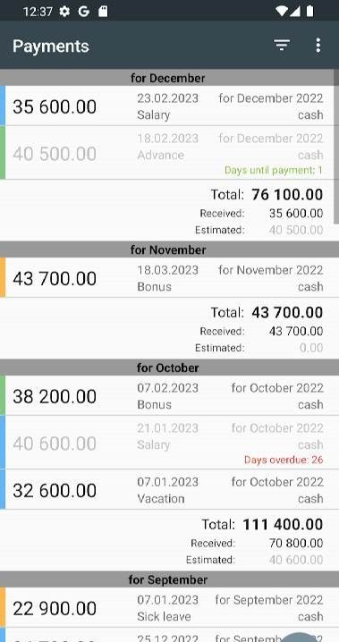 My Salary screenshot 1