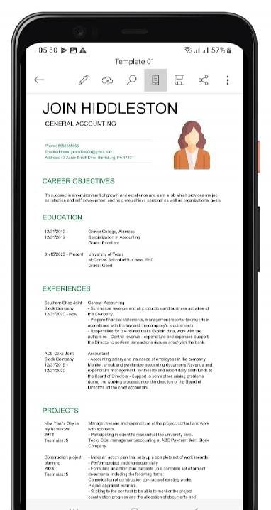 Word Resume Builder Pro screenshot 1