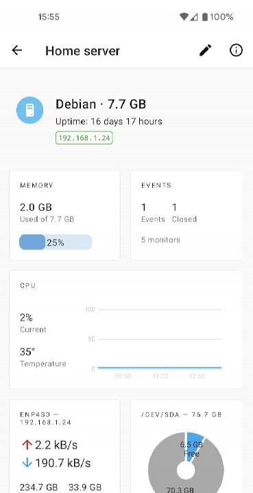 Monitee - Home server monitor screenshot 2
