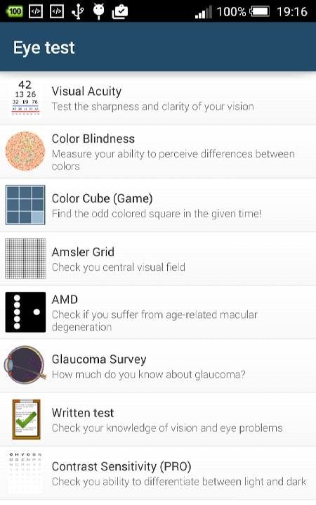 Eye test screenshot 1