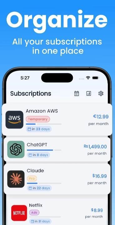 Subscription Tracker: SubFox Screenshot 1