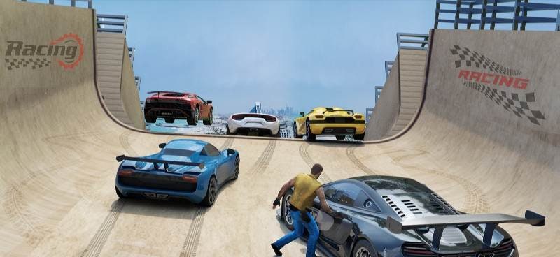 Mega Car Stunt Race 3D Game screenshot 1