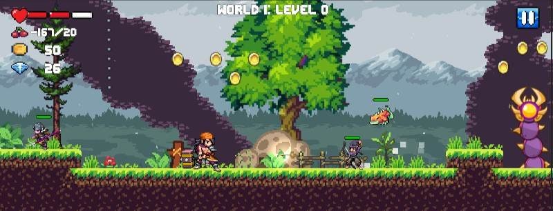 Cherry Knight : 2D Platformer gameplay screenshot 1