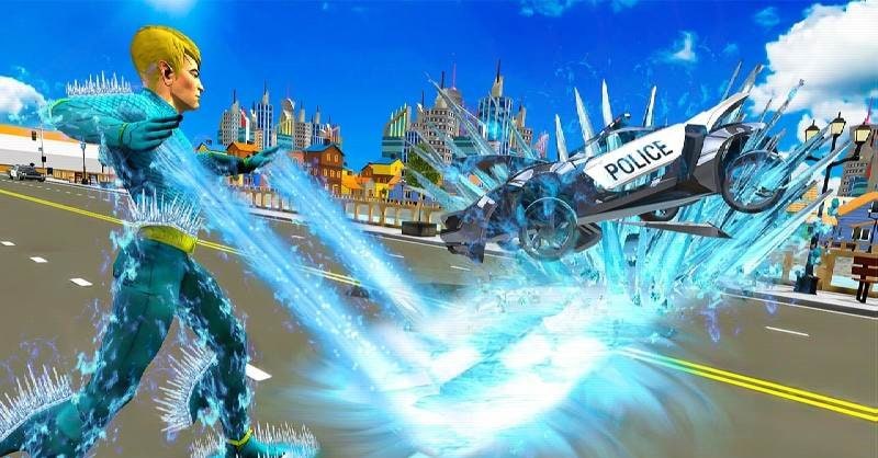 Aqua Snow Frost Superhero 3D gameplay screenshot 2