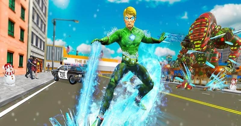 Aqua Snow Frost Superhero 3D gameplay screenshot 4