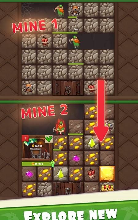 Gnome Diggers: Gold mine games screenshot 2