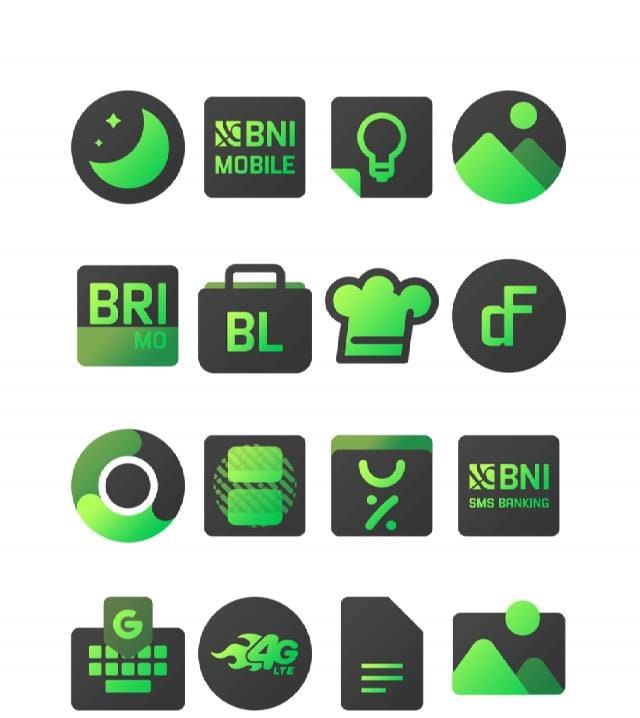 Blackdiant Green - Icon Pack screenshot 1