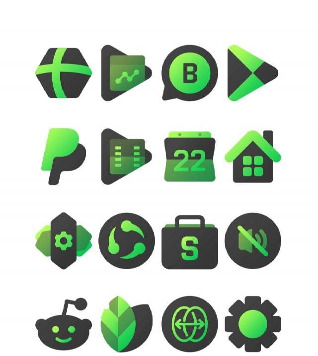 Blackdiant Green - Icon Pack screenshot 4