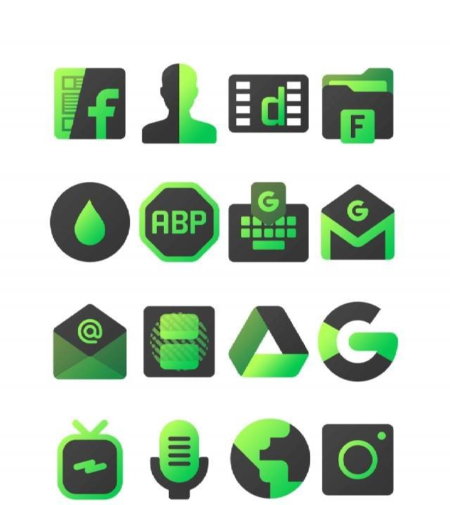 Blackdiant Green - Icon Pack screenshot 2