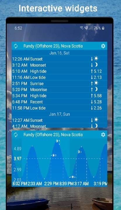 Tide charts widget - eTide HDF screenshot 1