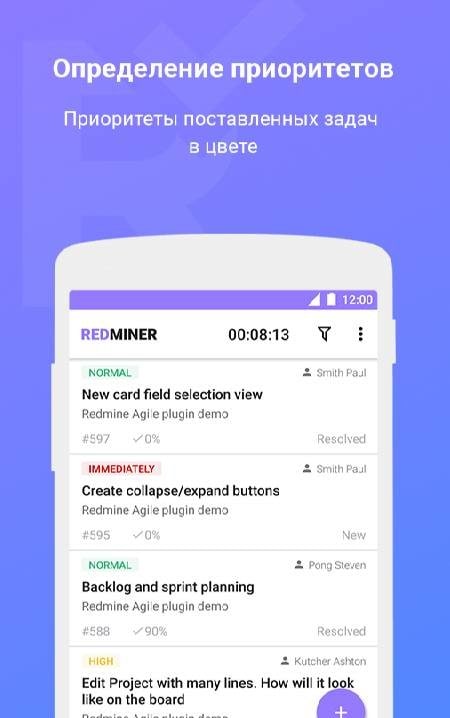 Redminer: projects and tasks Redmine screenshot 1