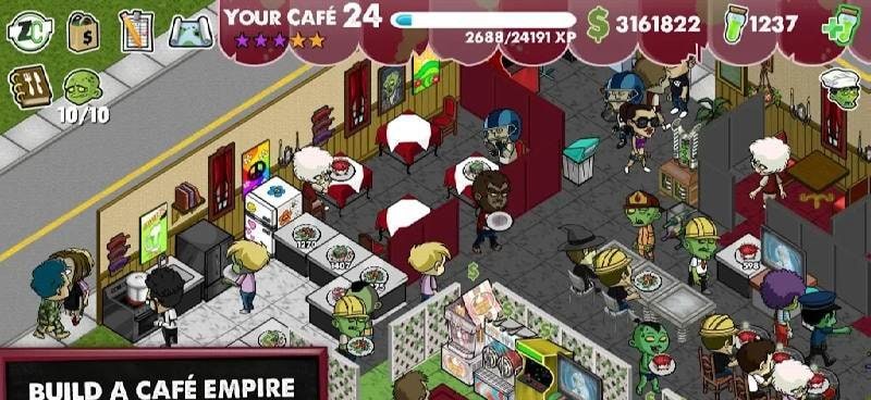 Zombie Cafe in-game interface