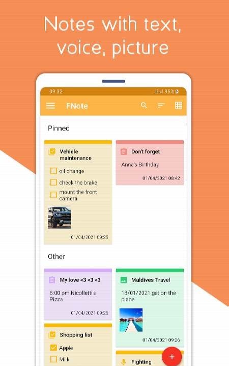 Fnote - Notes and Lists screenshot 1