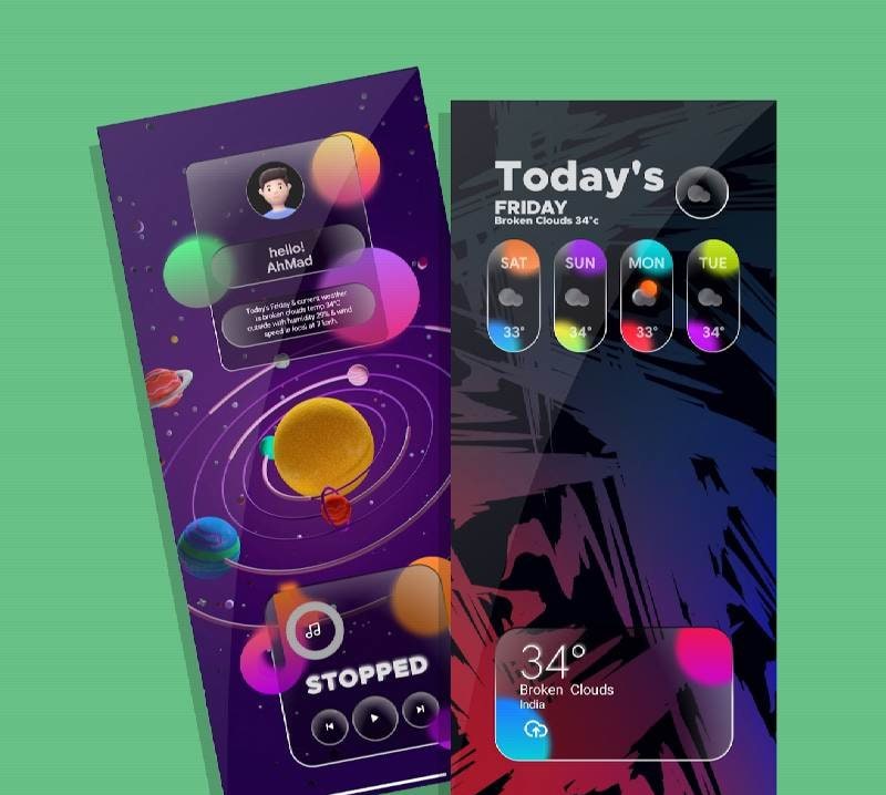 GlassUi KWGT preview 3