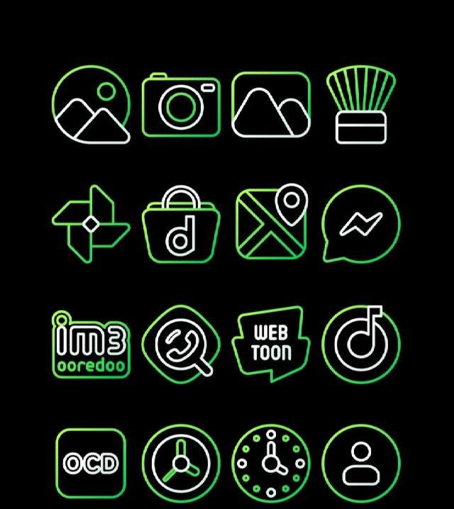 Nambula Green - Lines Icon Pack screenshot 3