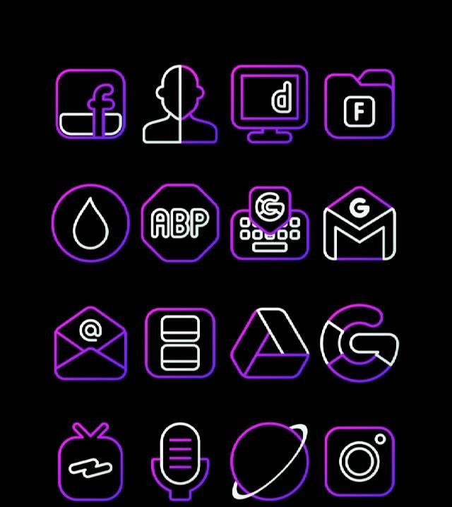 Nambula Purple - Lines Icon Pack, screenshot 4