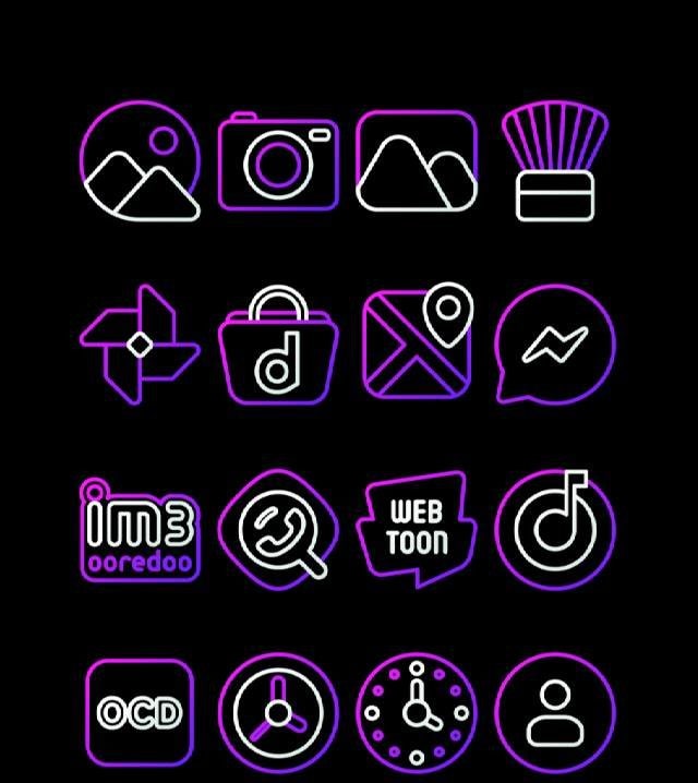 Nambula Purple - Lines Icon Pack, screenshot 3