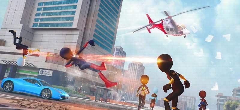 Ice Spider Stickman Rope Hero Gangster City gameplay screenshot 3