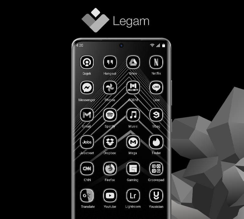 Legam - Black Icon Pack Amoled screenshot 2