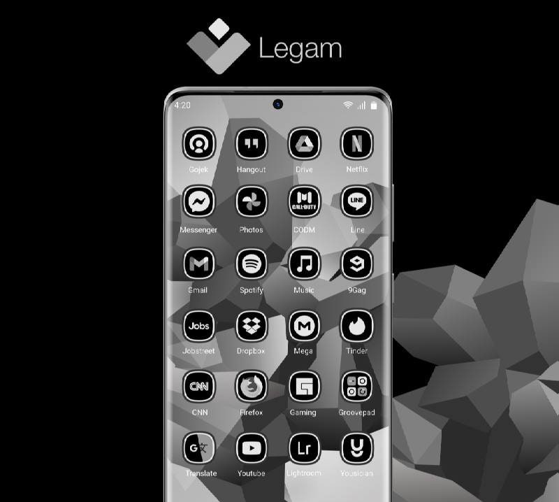 Legam - Black Icon Pack Amoled screenshot 4