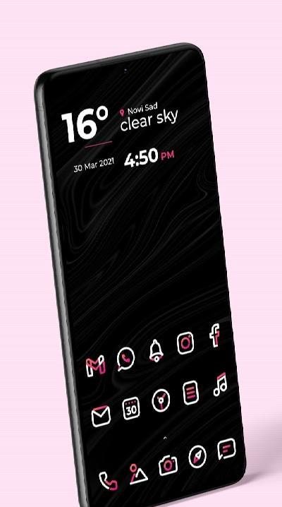 Aline Pink Icon Pack - Linear White & Pink Icons screenshot 1