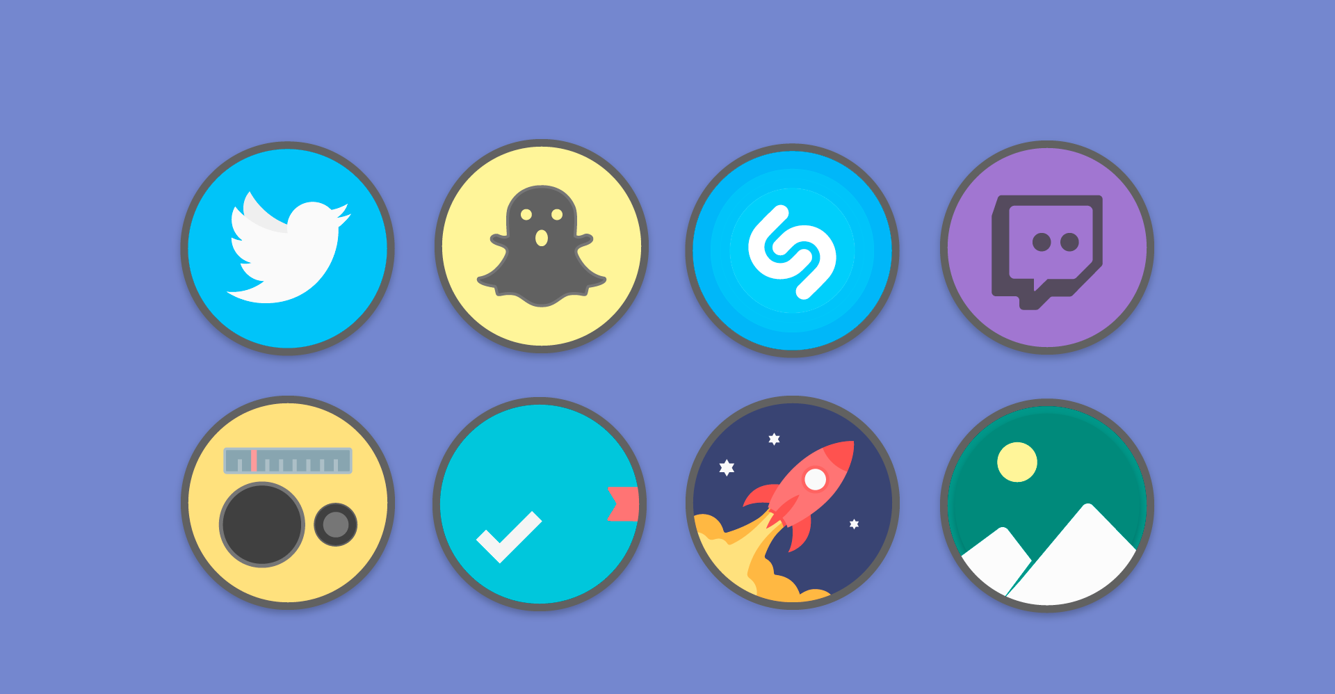 Flat Circle - Icon Pack preview 3